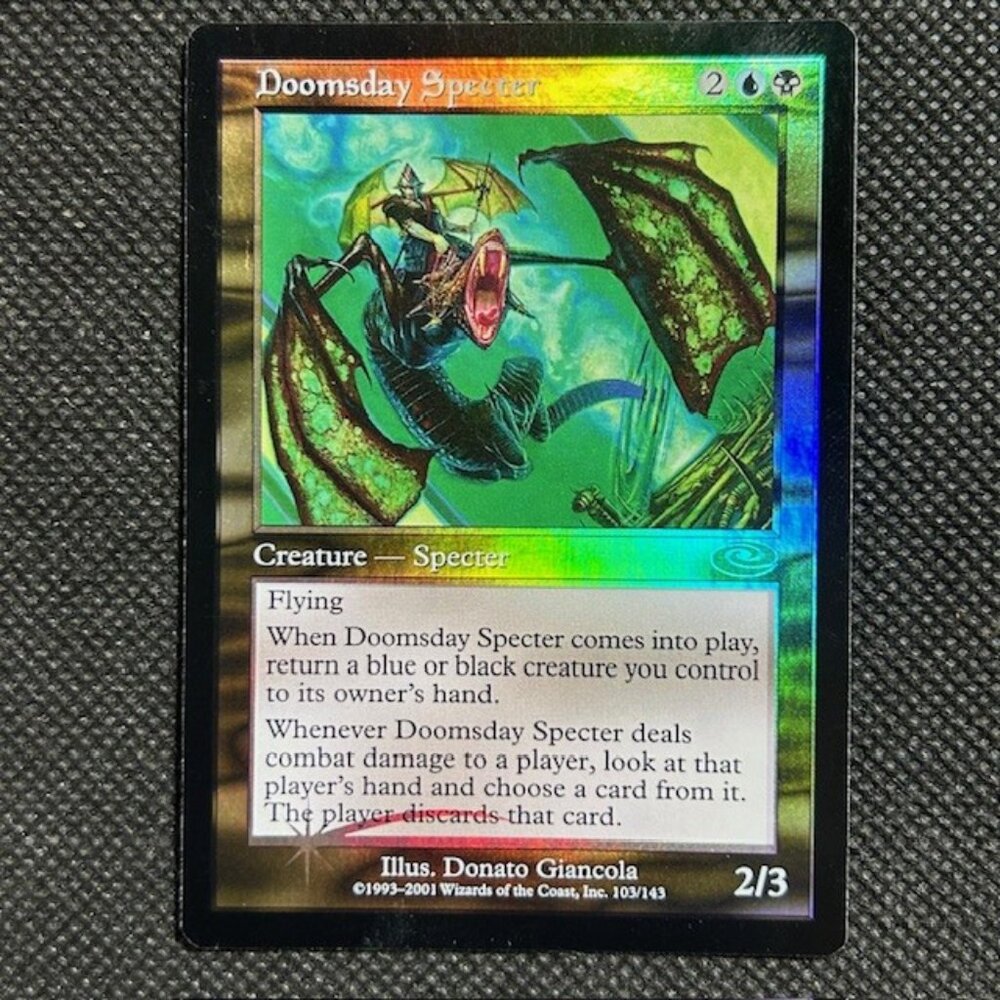 2001 MAGIC the Gathering MTG Doomsday Specter FOIL Planeshift Blue Black Rare NM